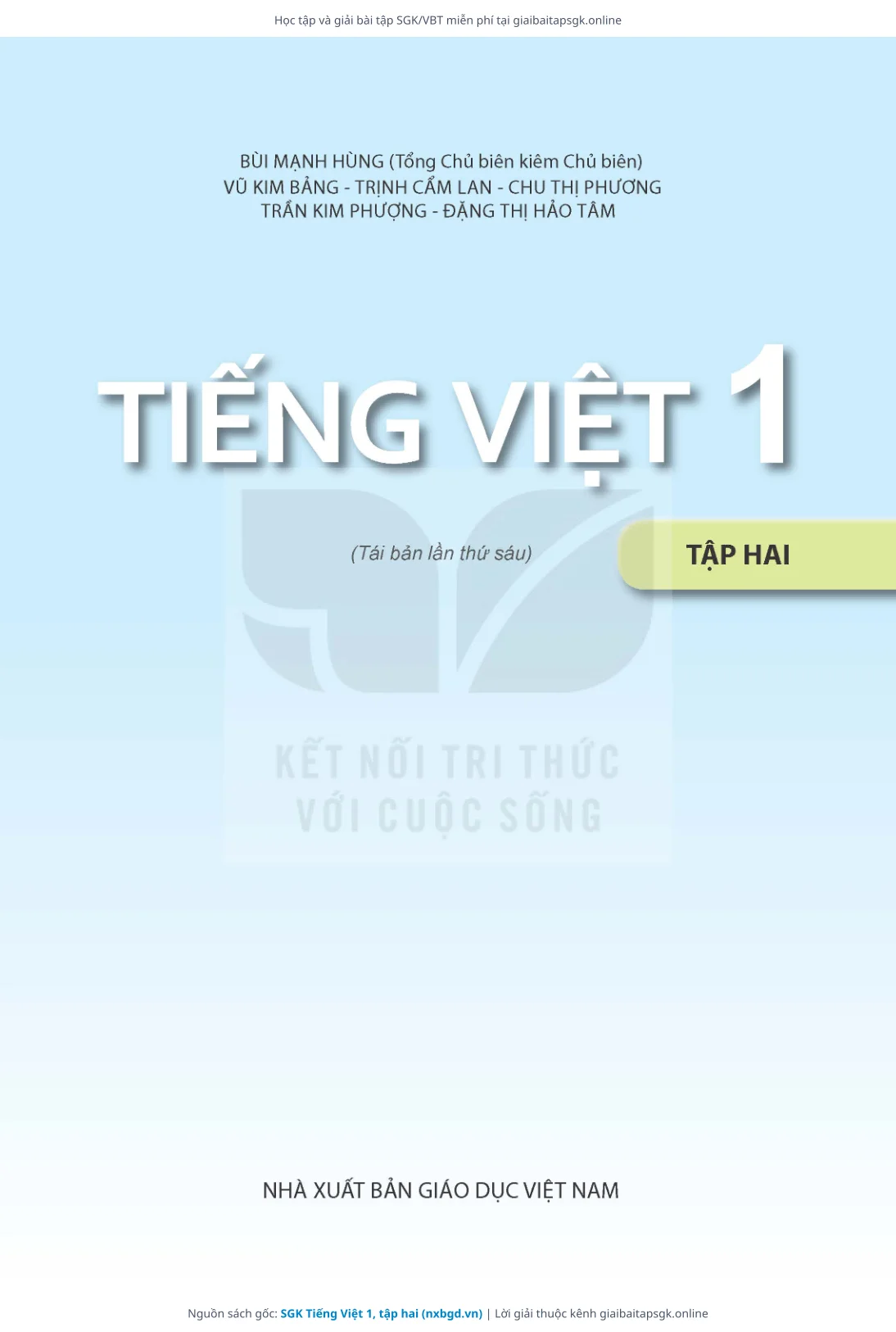 Trang 2 sách giáo khoa SGK Tiếng Việt 1, tập hai thu nhỏ