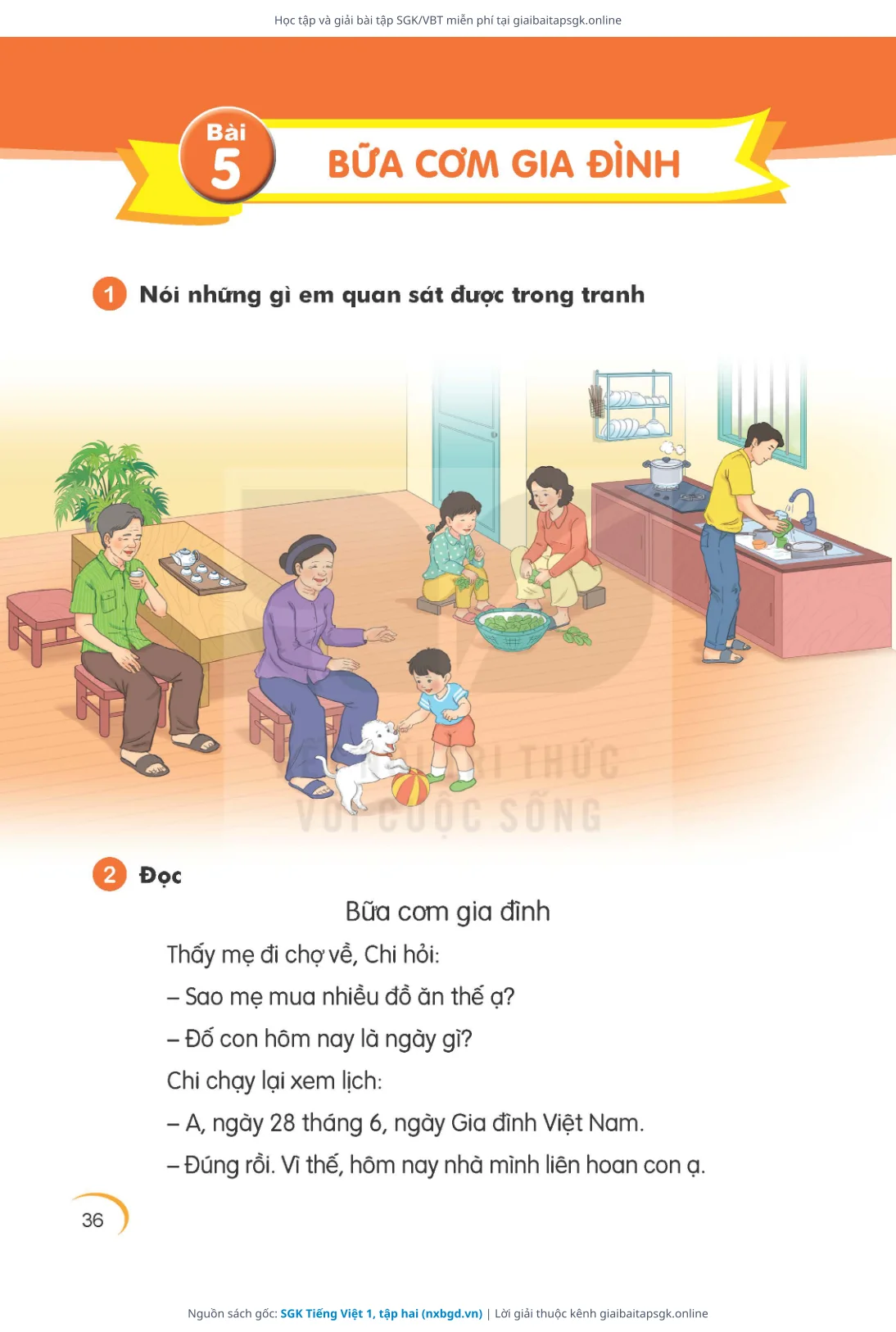 Trang 36 sách giáo khoa SGK Tiếng Việt 1, tập hai bản chuẩn