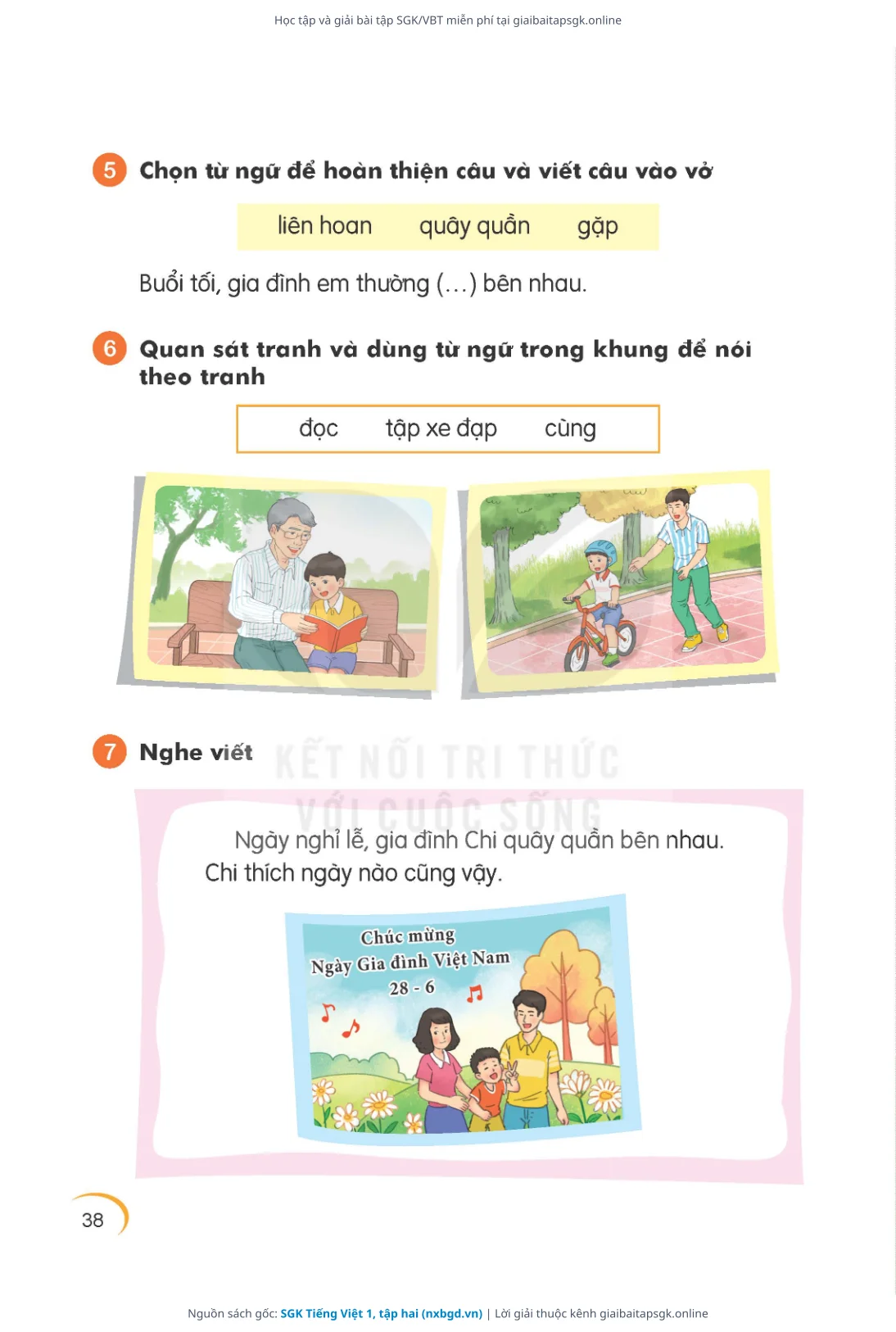Trang 38 sách giáo khoa SGK Tiếng Việt 1, tập hai thu nhỏ