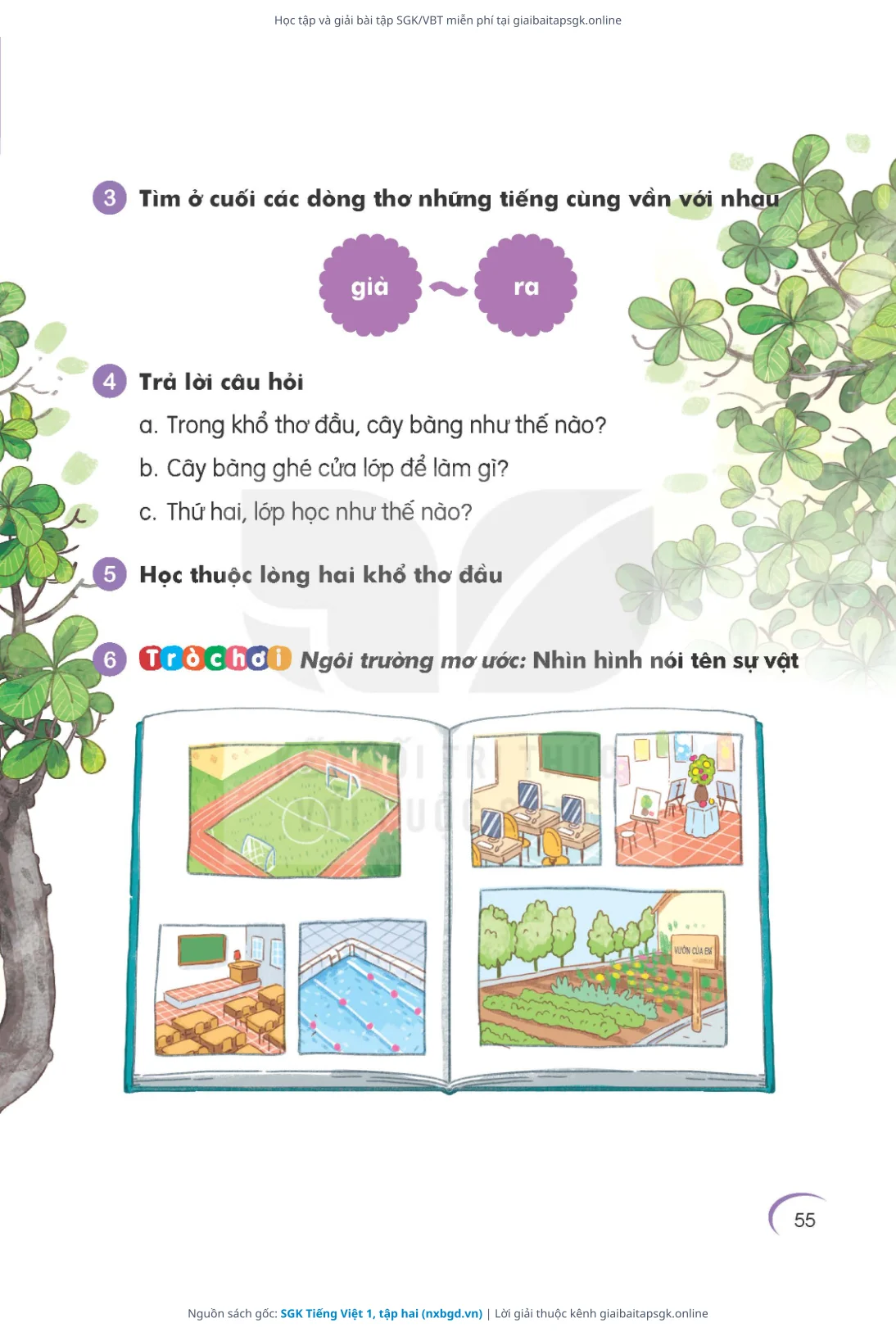 Trang 55 sách giáo khoa SGK Tiếng Việt 1, tập hai thu nhỏ