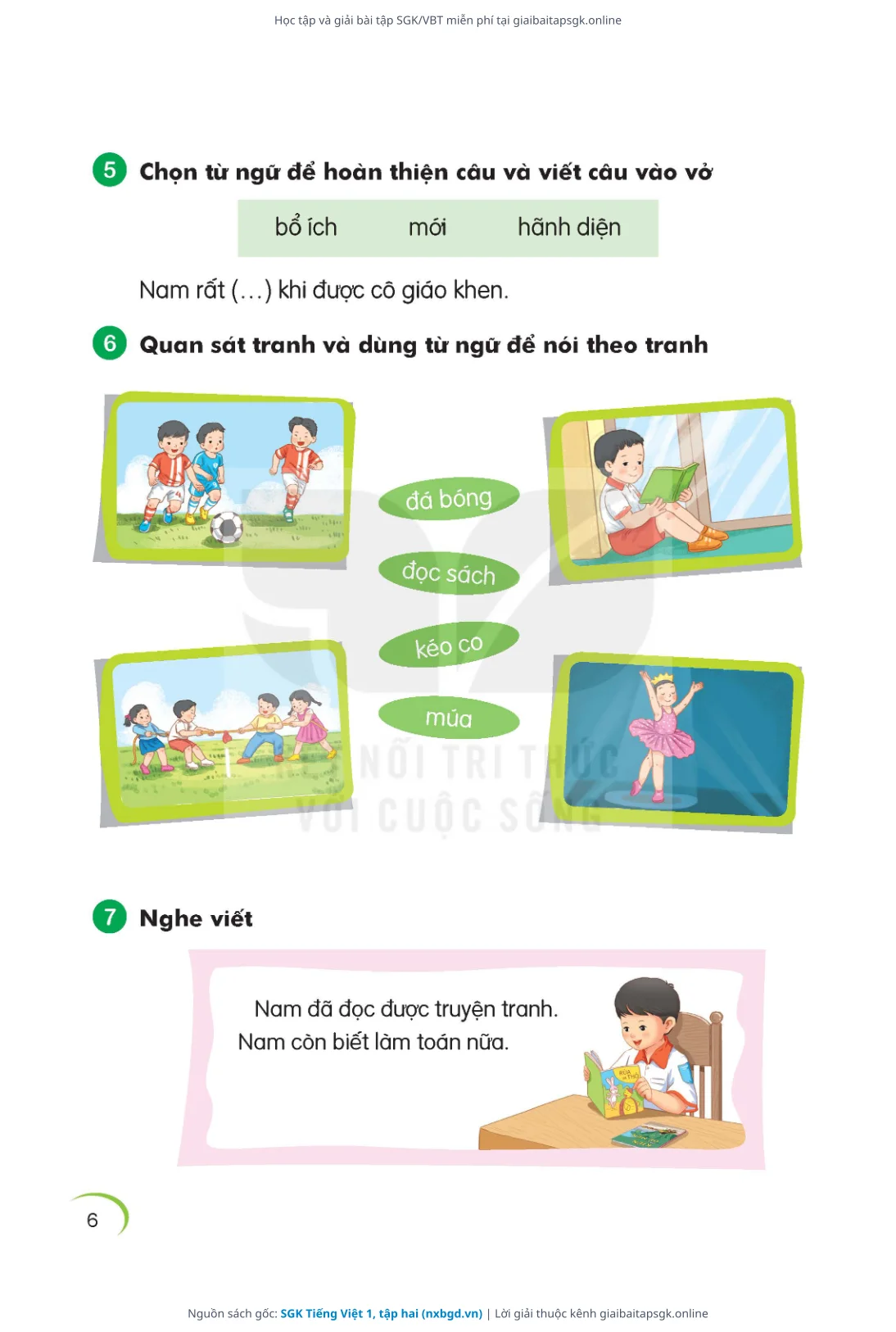 Trang 7 sách giáo khoa SGK Tiếng Việt 1, tập hai thu nhỏ