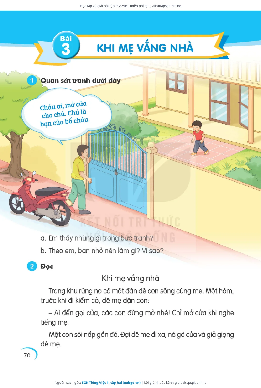 Trang 71 sách giáo khoa SGK Tiếng Việt 1, tập hai thu nhỏ