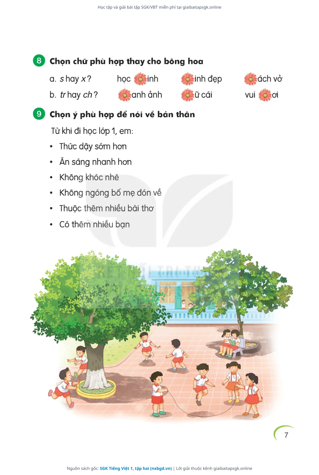 Trang 8 sách giáo khoa SGK Tiếng Việt 1, tập hai thu nhỏ