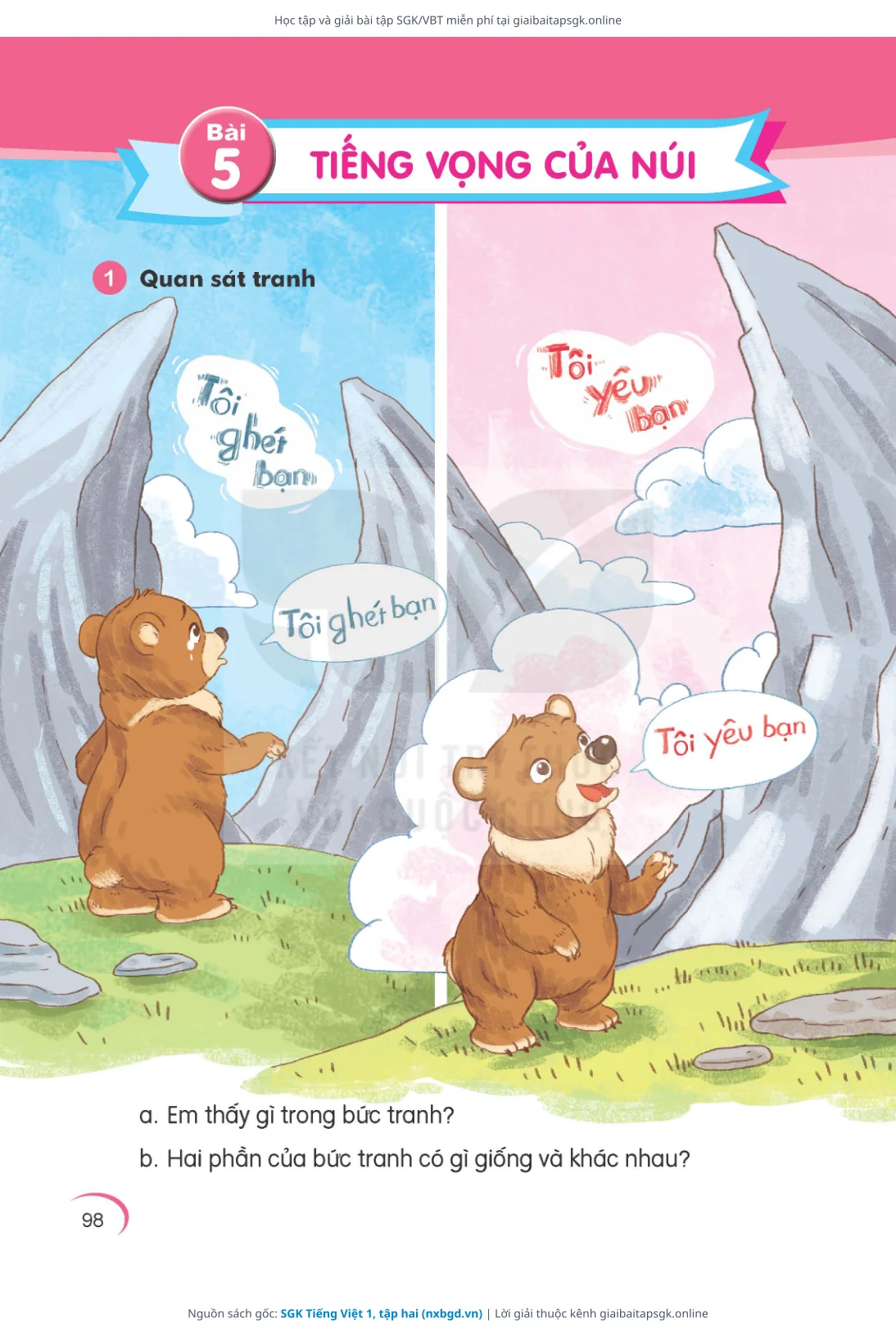 Trang 99 sách giáo khoa SGK Tiếng Việt 1, tập hai thu nhỏ