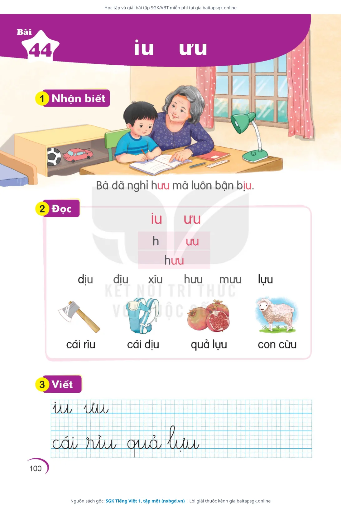 Trang 100 sách giáo khoa SGK Tiếng Việt 1, tập một bản chuẩn