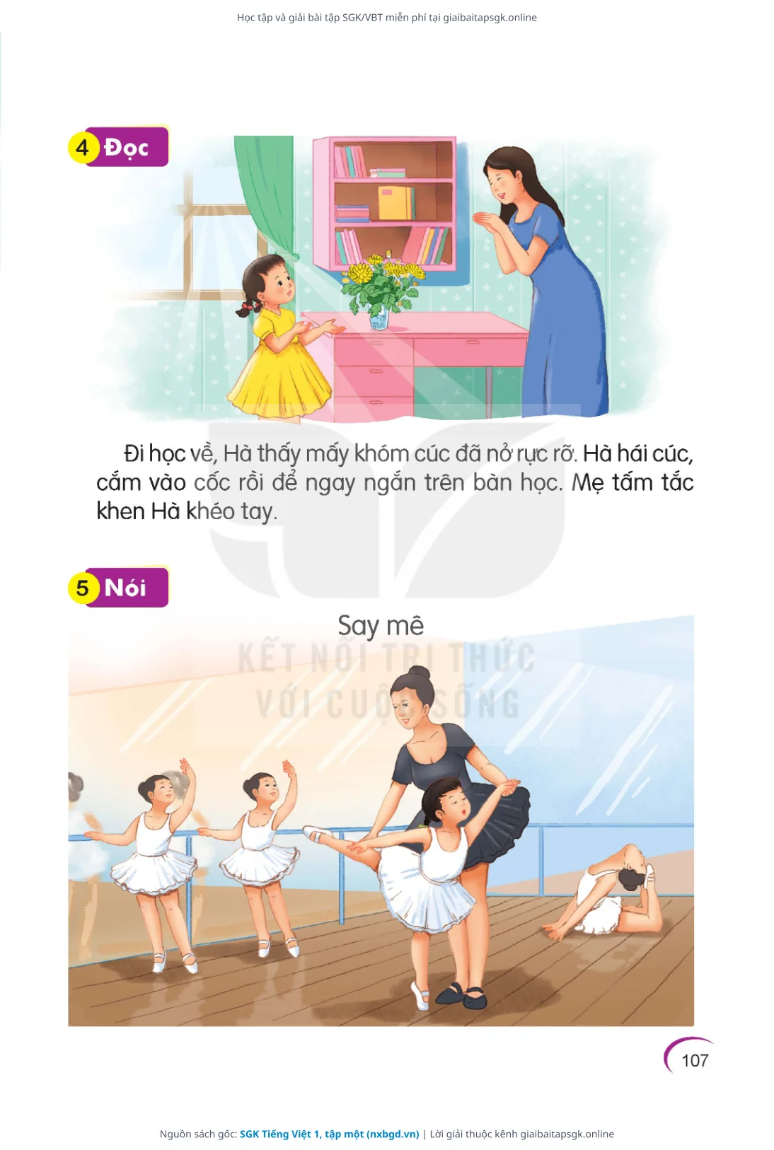 Trang 107 sách giáo khoa SGK Tiếng Việt 1, tập một thu nhỏ