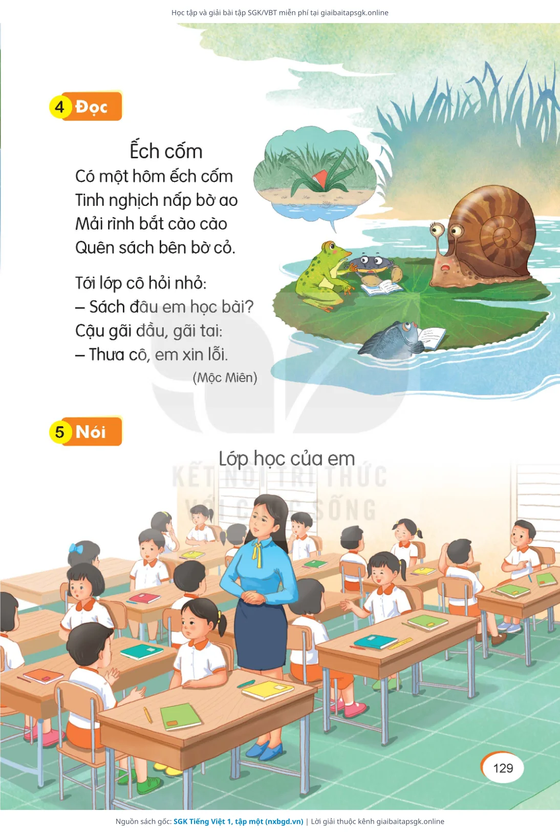 Trang 129 sách giáo khoa SGK Tiếng Việt 1, tập một thu nhỏ
