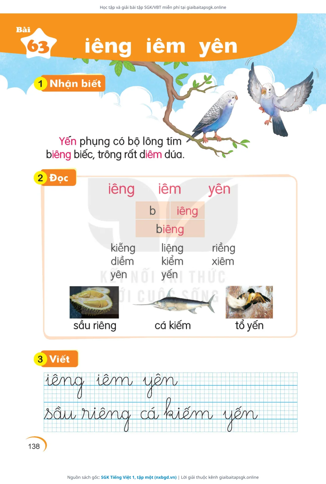 Trang 138 sách giáo khoa SGK Tiếng Việt 1, tập một bản chuẩn