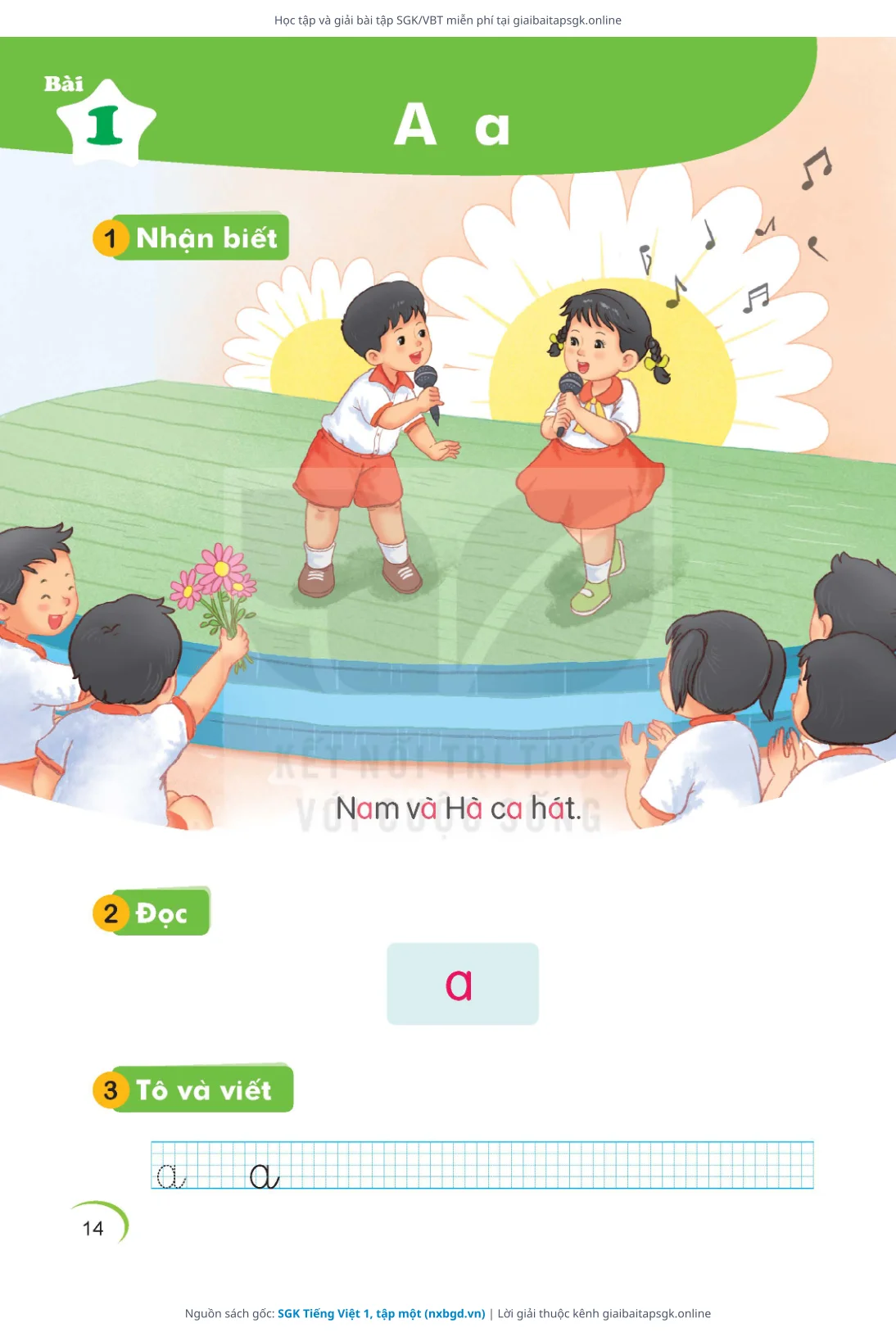 Trang 14 sách giáo khoa SGK Tiếng Việt 1, tập một bản chuẩn