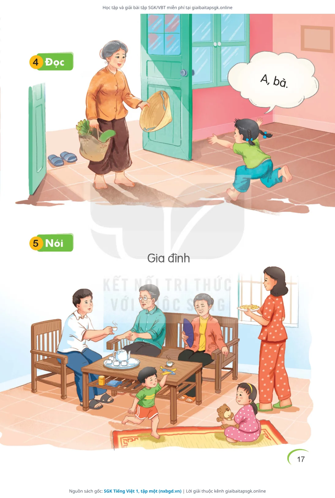 Trang 17 sách giáo khoa SGK Tiếng Việt 1, tập một thu nhỏ