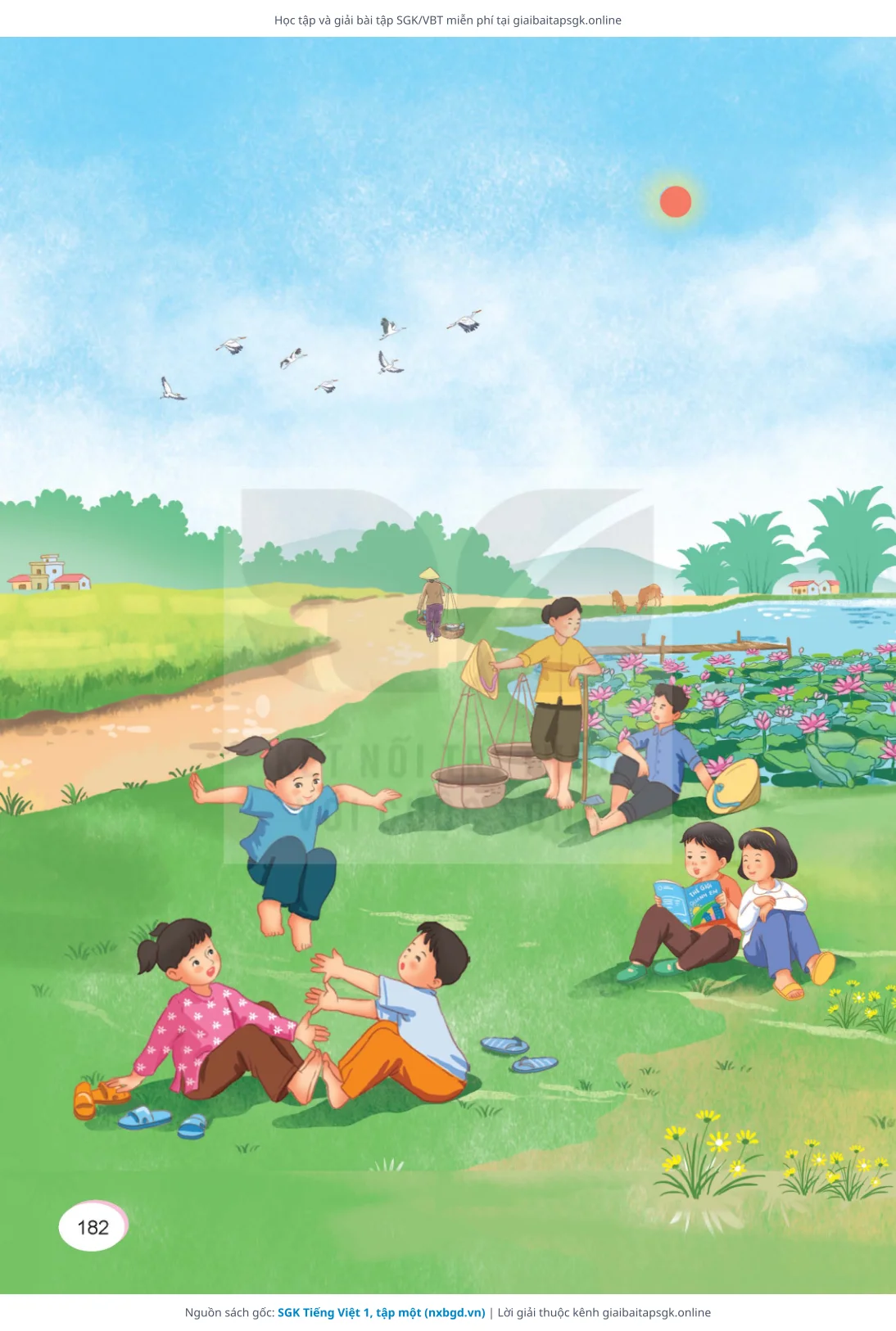 Trang 182 sách giáo khoa SGK Tiếng Việt 1, tập một thu nhỏ