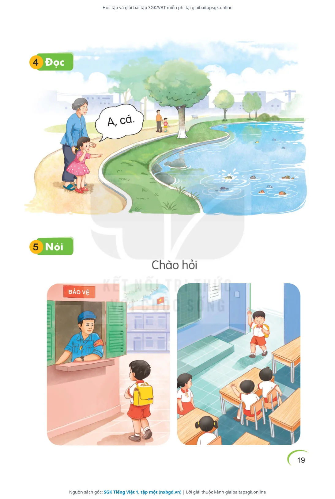Trang 19 sách giáo khoa SGK Tiếng Việt 1, tập một thu nhỏ