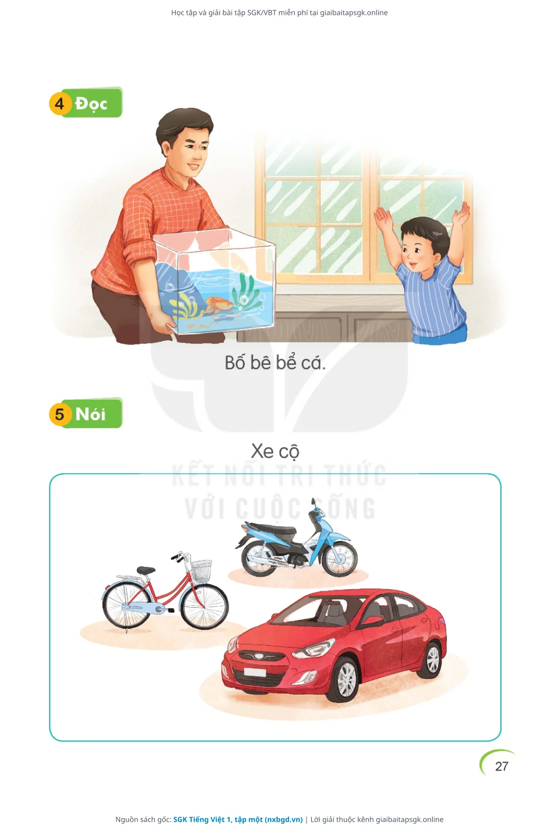 Trang 27 sách giáo khoa SGK Tiếng Việt 1, tập một thu nhỏ
