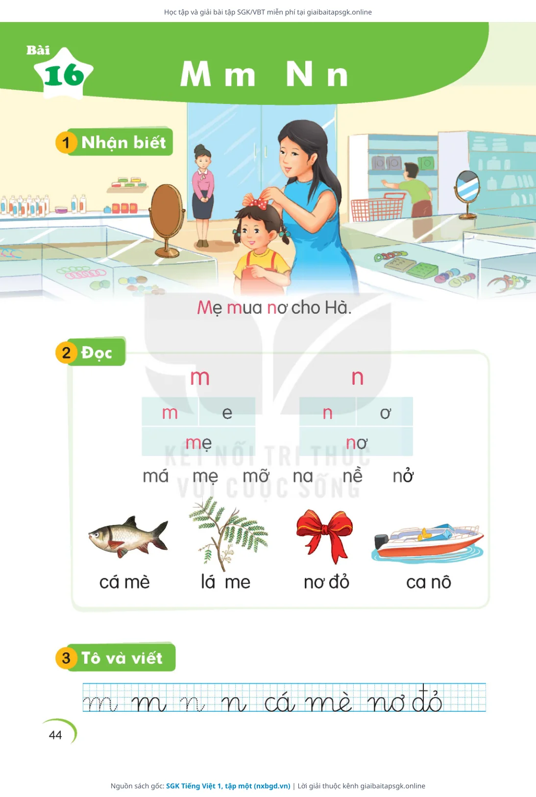 Trang 45 sách giáo khoa SGK Tiếng Việt 1, tập một thu nhỏ