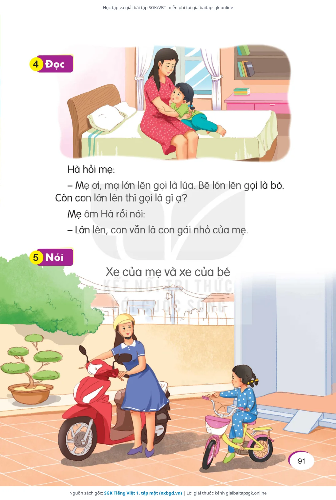 Trang 92 sách giáo khoa SGK Tiếng Việt 1, tập một thu nhỏ