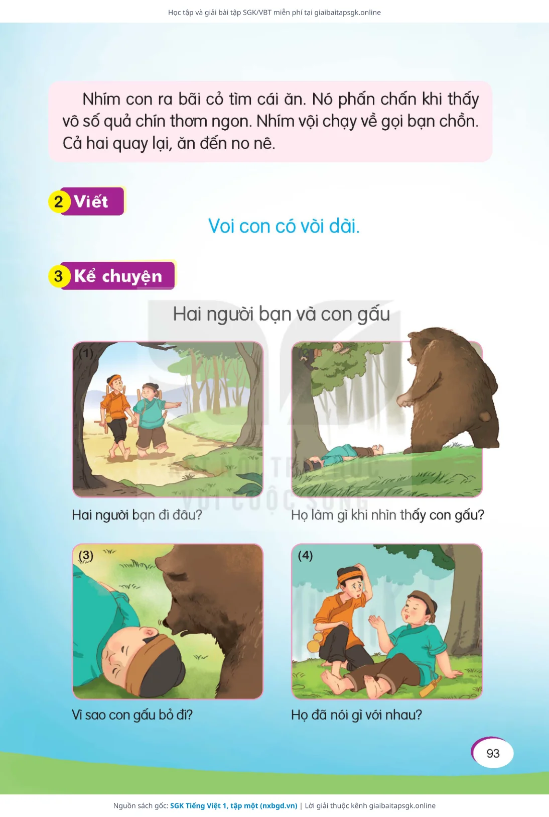 Trang 94 sách giáo khoa SGK Tiếng Việt 1, tập một thu nhỏ