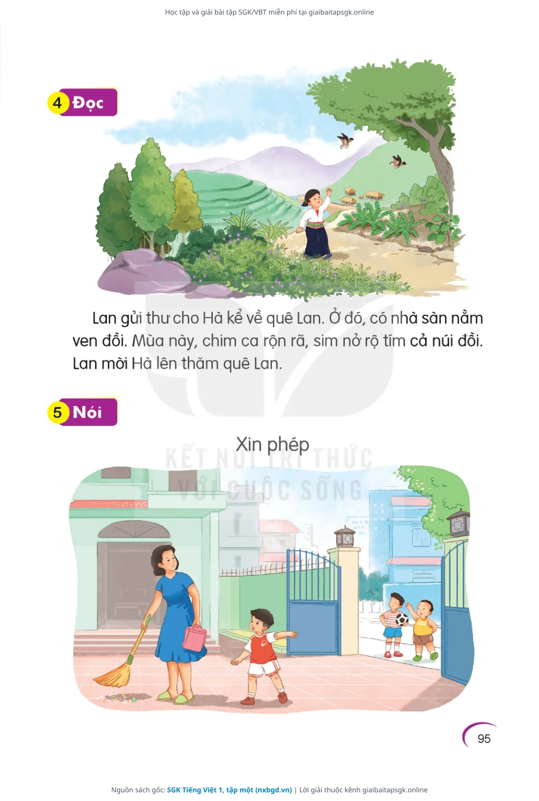 Trang 95 sách giáo khoa SGK Tiếng Việt 1, tập một thu nhỏ