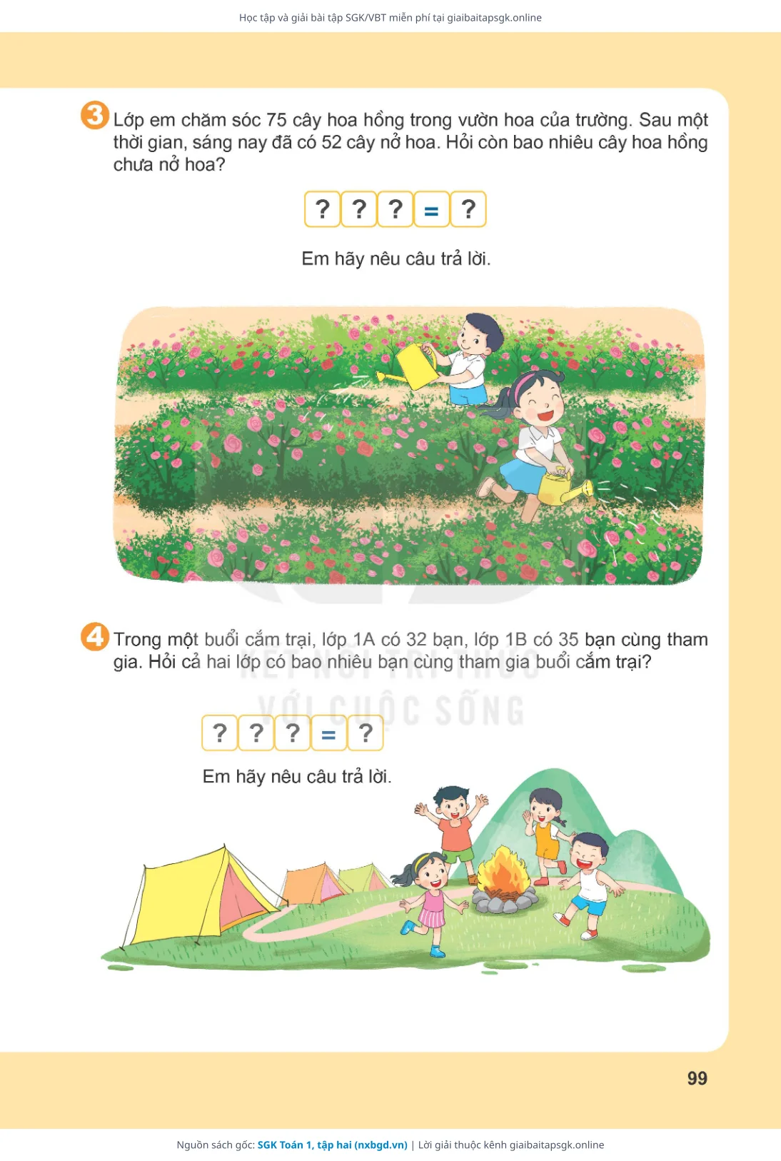 Trang 100 sách giáo khoa SGK Toán 1, tập hai thu nhỏ