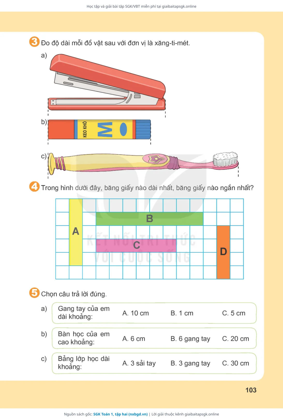 Trang 104 sách giáo khoa SGK Toán 1, tập hai thu nhỏ