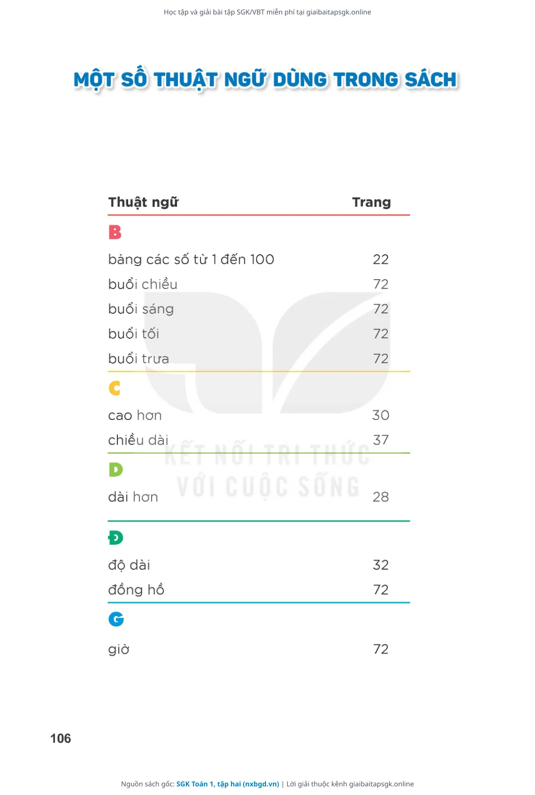Trang 107 sách giáo khoa SGK Toán 1, tập hai thu nhỏ