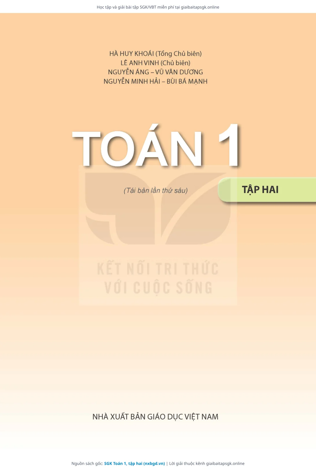 Trang 2 sách giáo khoa SGK Toán 1, tập hai thu nhỏ