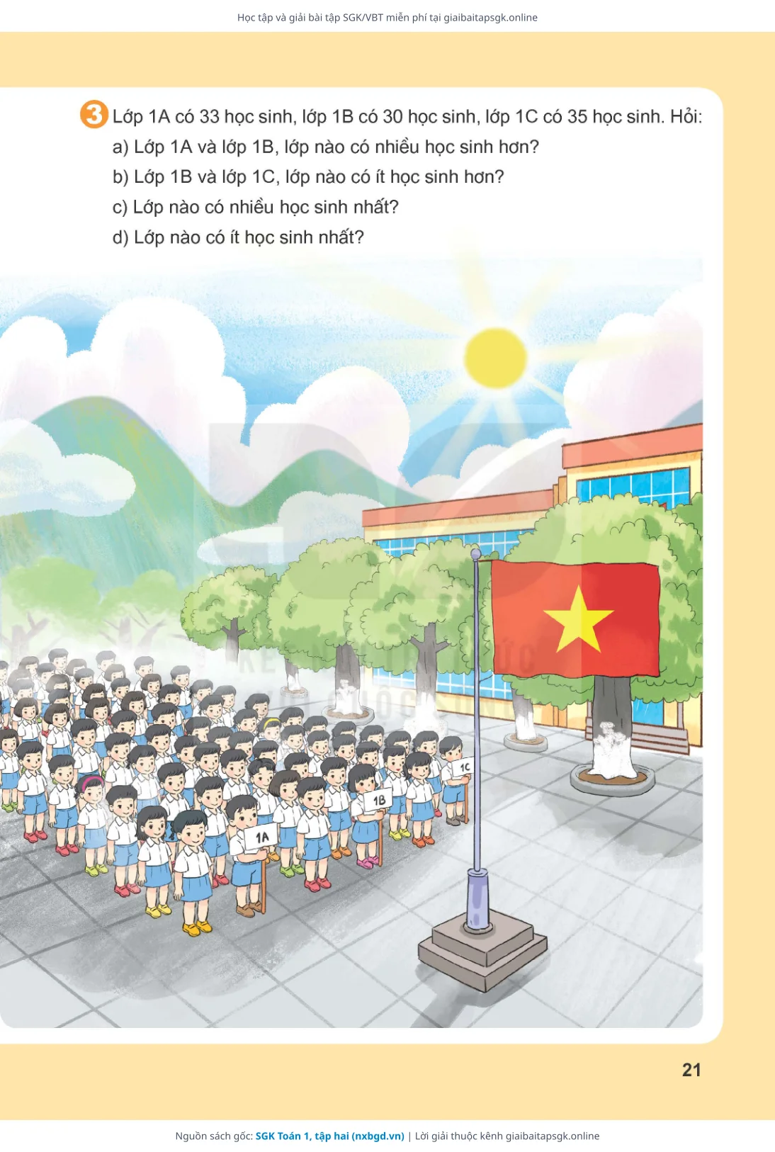 Trang 22 sách giáo khoa SGK Toán 1, tập hai thu nhỏ
