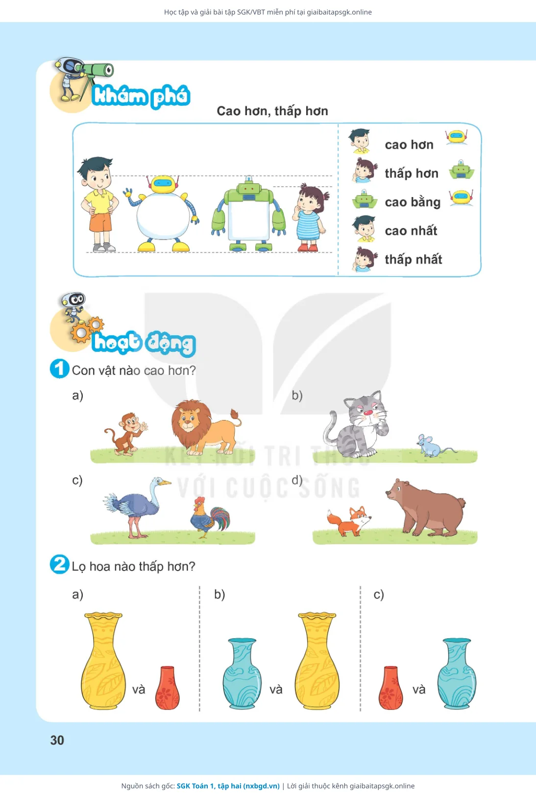 Trang 31 sách giáo khoa SGK Toán 1, tập hai thu nhỏ