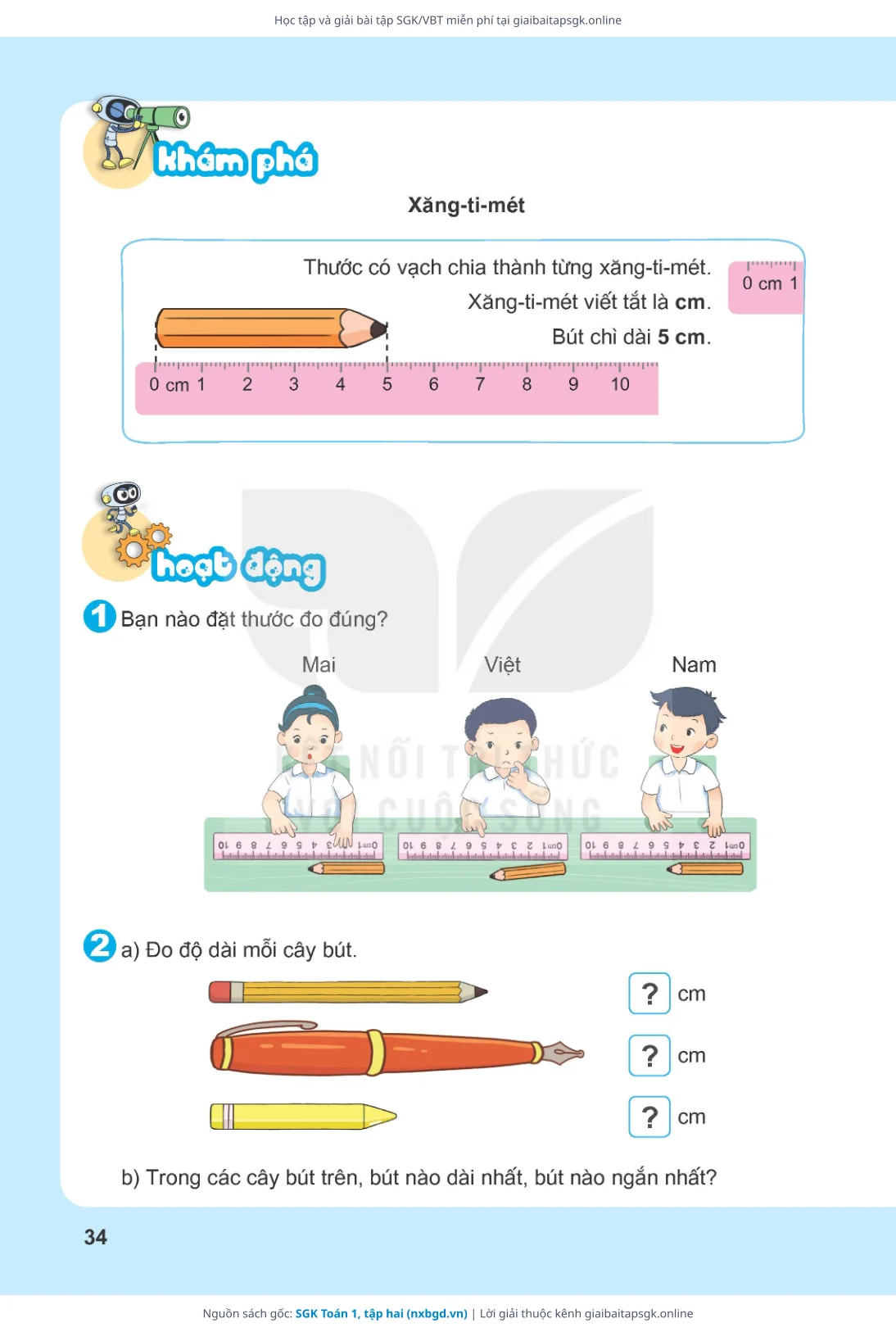 Trang 35 sách giáo khoa SGK Toán 1, tập hai thu nhỏ