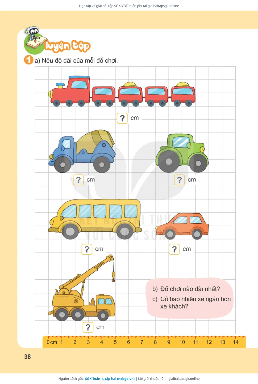 Trang 39 sách giáo khoa SGK Toán 1, tập hai thu nhỏ