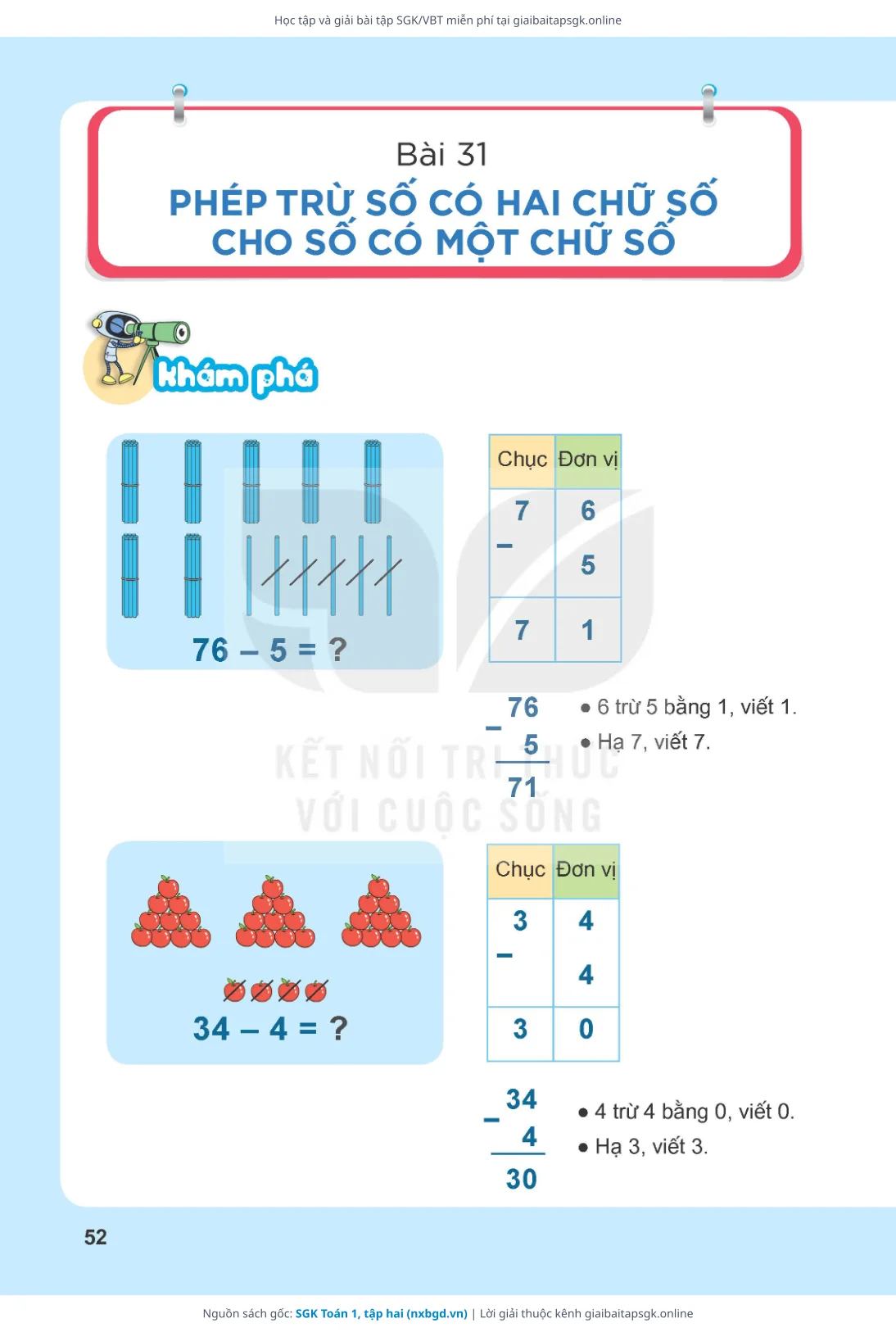 Trang 53 sách giáo khoa SGK Toán 1, tập hai thu nhỏ