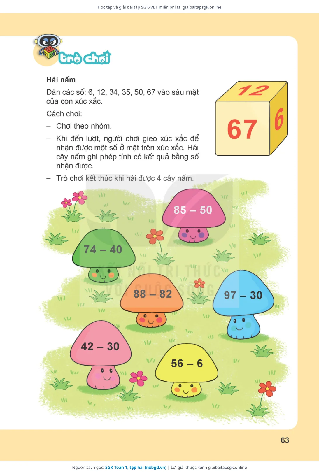 Trang 64 sách giáo khoa SGK Toán 1, tập hai thu nhỏ