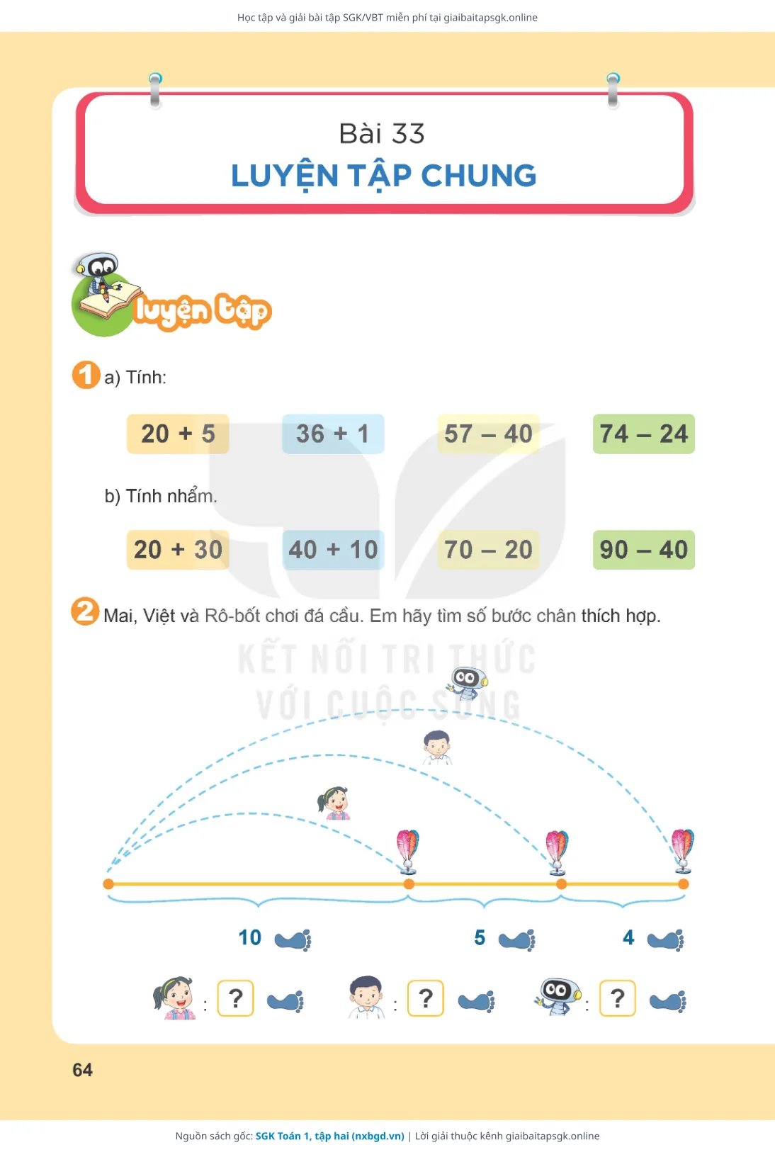 Trang 65 sách giáo khoa SGK Toán 1, tập hai thu nhỏ