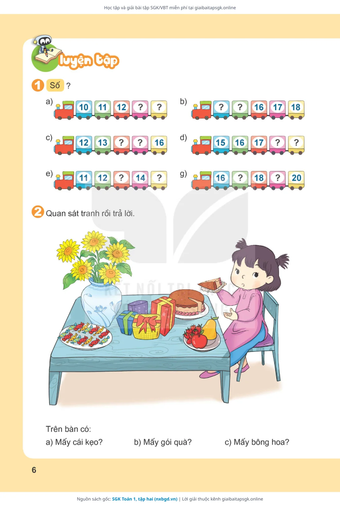 Trang 7 sách giáo khoa SGK Toán 1, tập hai thu nhỏ