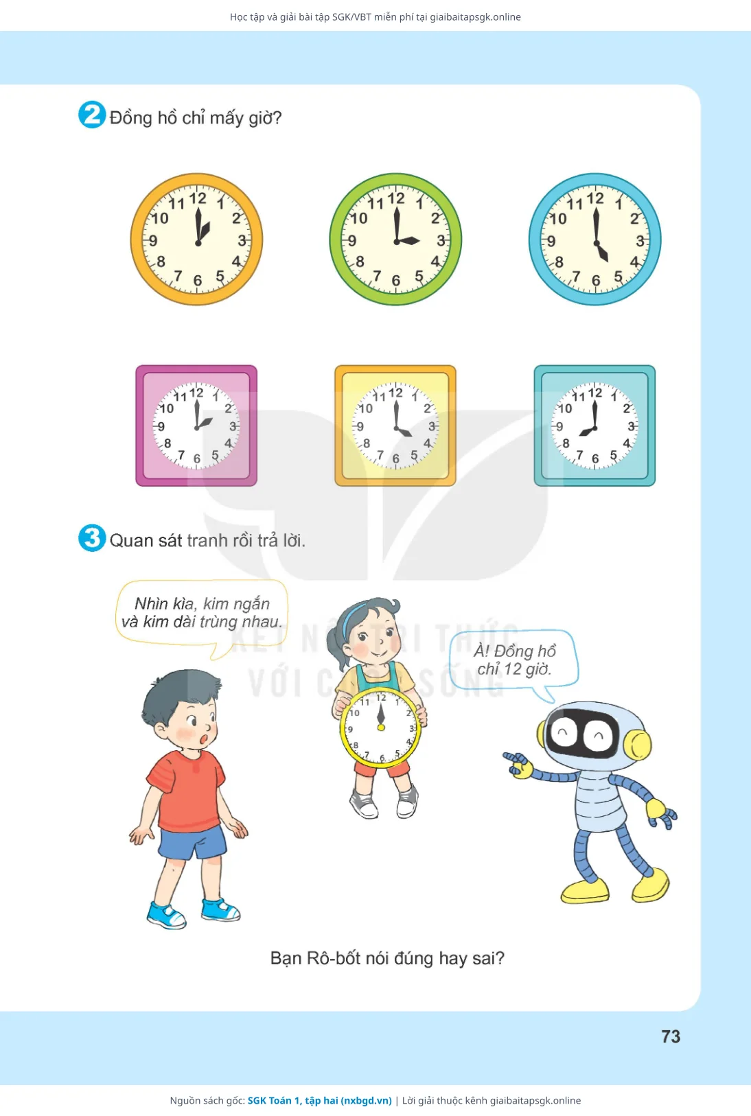 Trang 74 sách giáo khoa SGK Toán 1, tập hai thu nhỏ