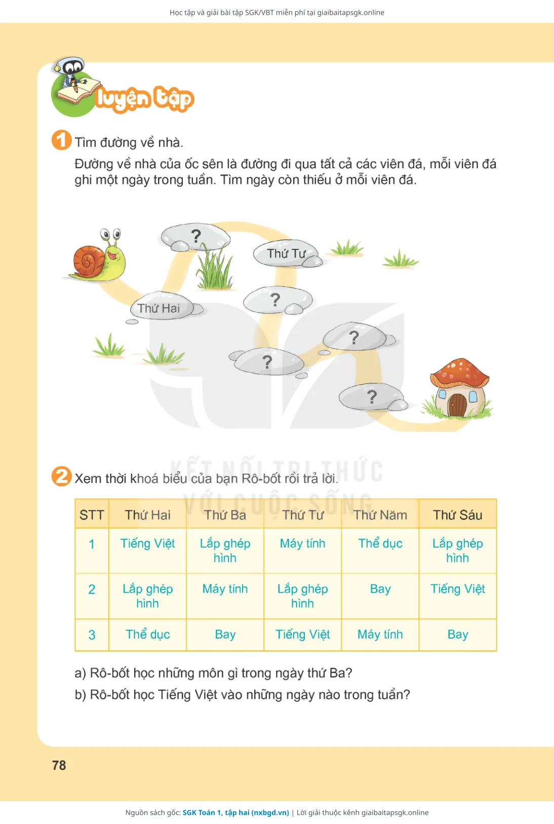 Trang 79 sách giáo khoa SGK Toán 1, tập hai thu nhỏ