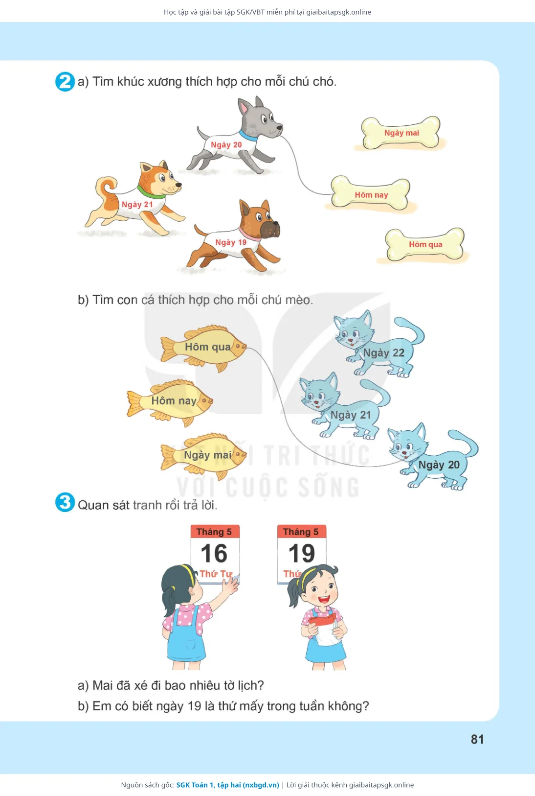 Trang 82 sách giáo khoa SGK Toán 1, tập hai thu nhỏ