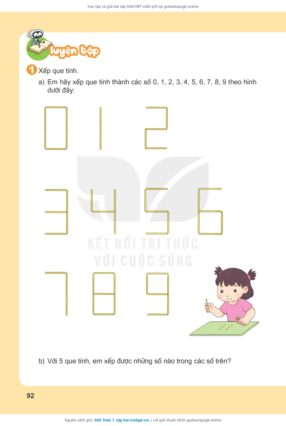 Trang 93 sách giáo khoa SGK Toán 1, tập hai thu nhỏ
