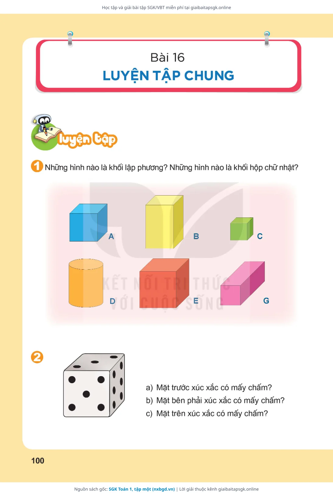 Trang 101 sách giáo khoa SGK Toán 1, tập một thu nhỏ