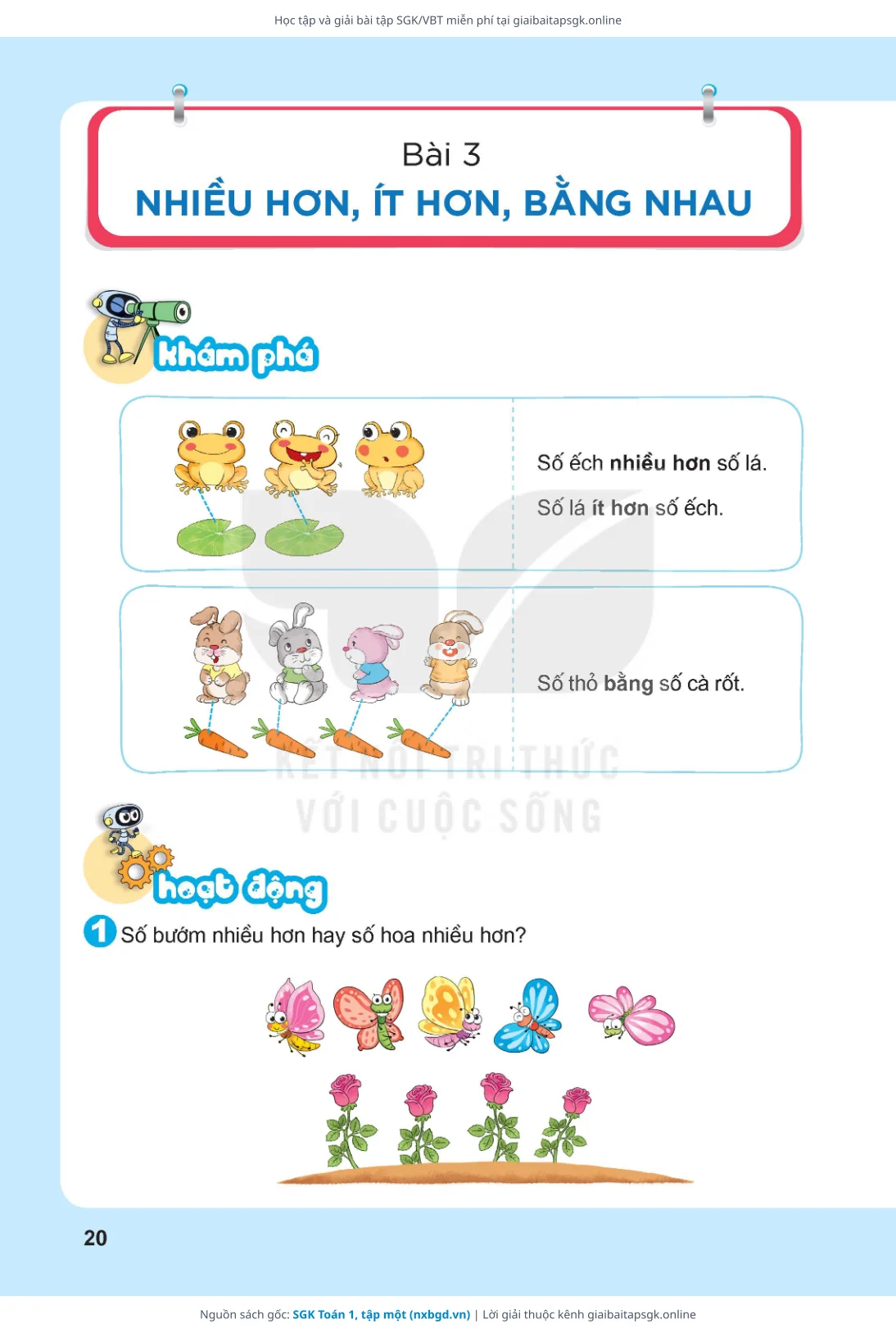 Trang 21 sách giáo khoa SGK Toán 1, tập một thu nhỏ