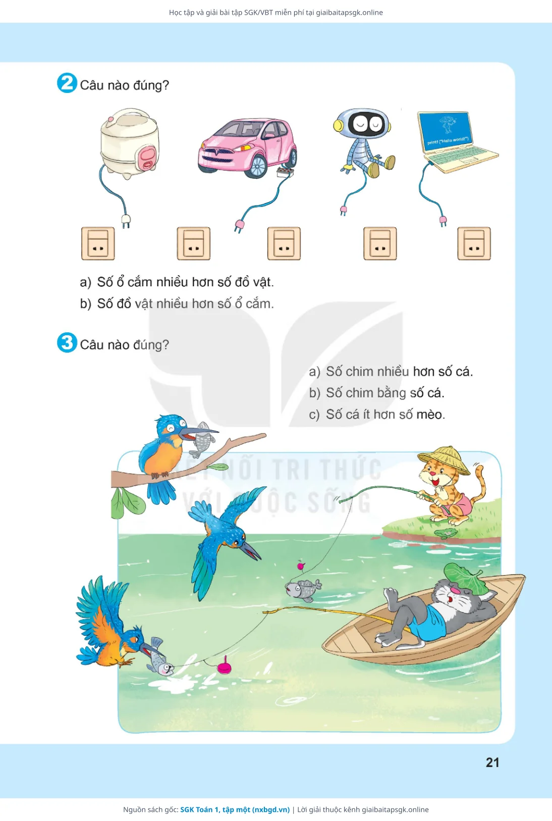 Trang 22 sách giáo khoa SGK Toán 1, tập một thu nhỏ