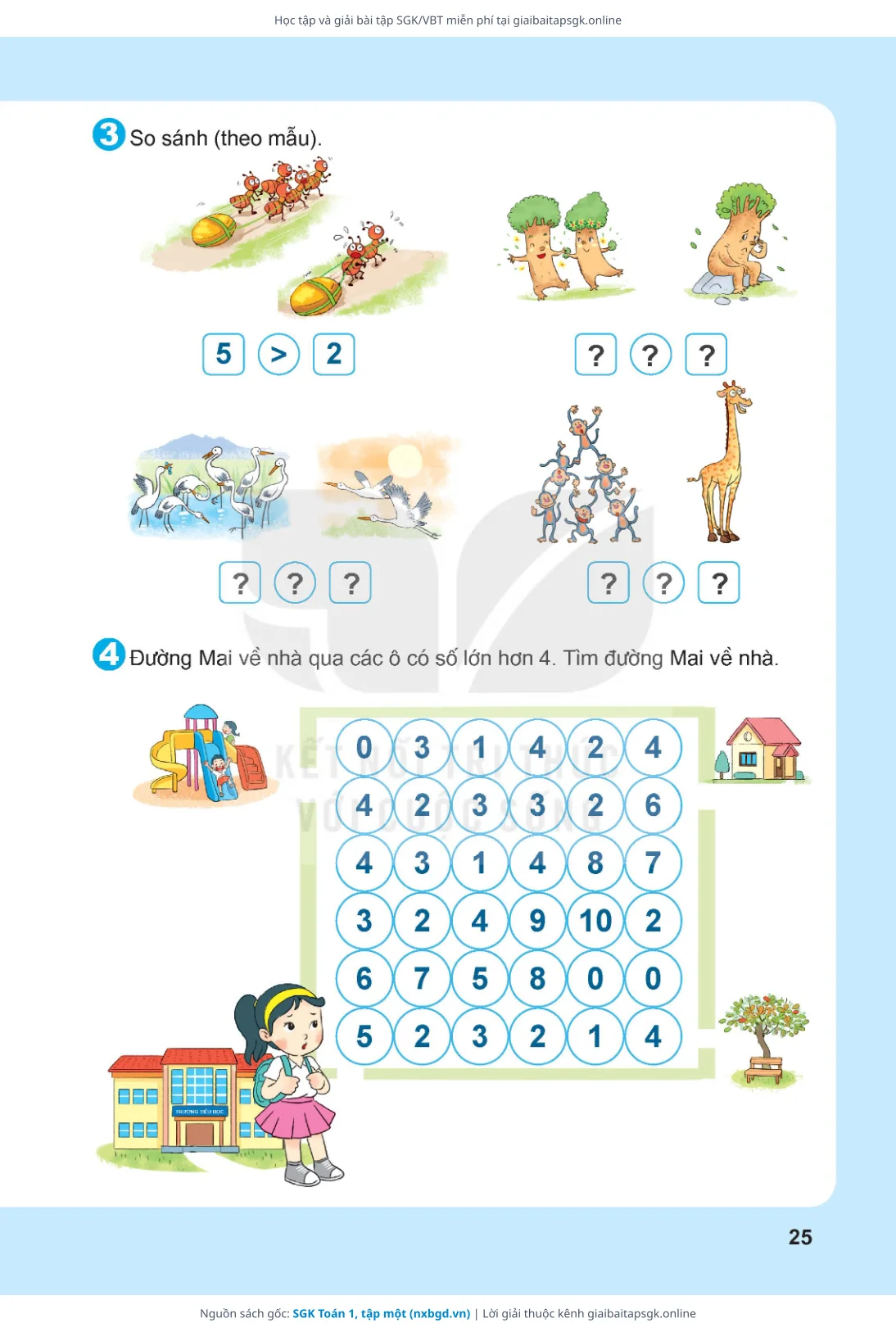 Trang 26 sách giáo khoa SGK Toán 1, tập một thu nhỏ