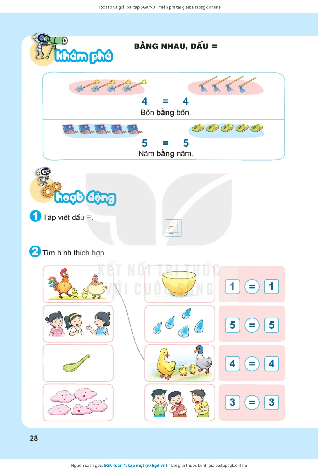 Trang 29 sách giáo khoa SGK Toán 1, tập một thu nhỏ