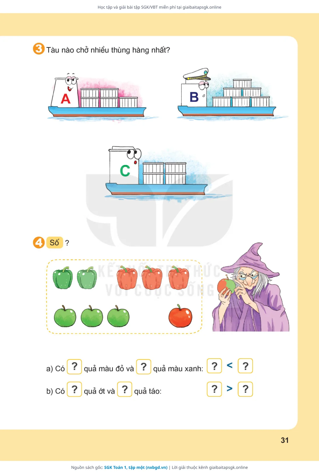 Trang 32 sách giáo khoa SGK Toán 1, tập một thu nhỏ