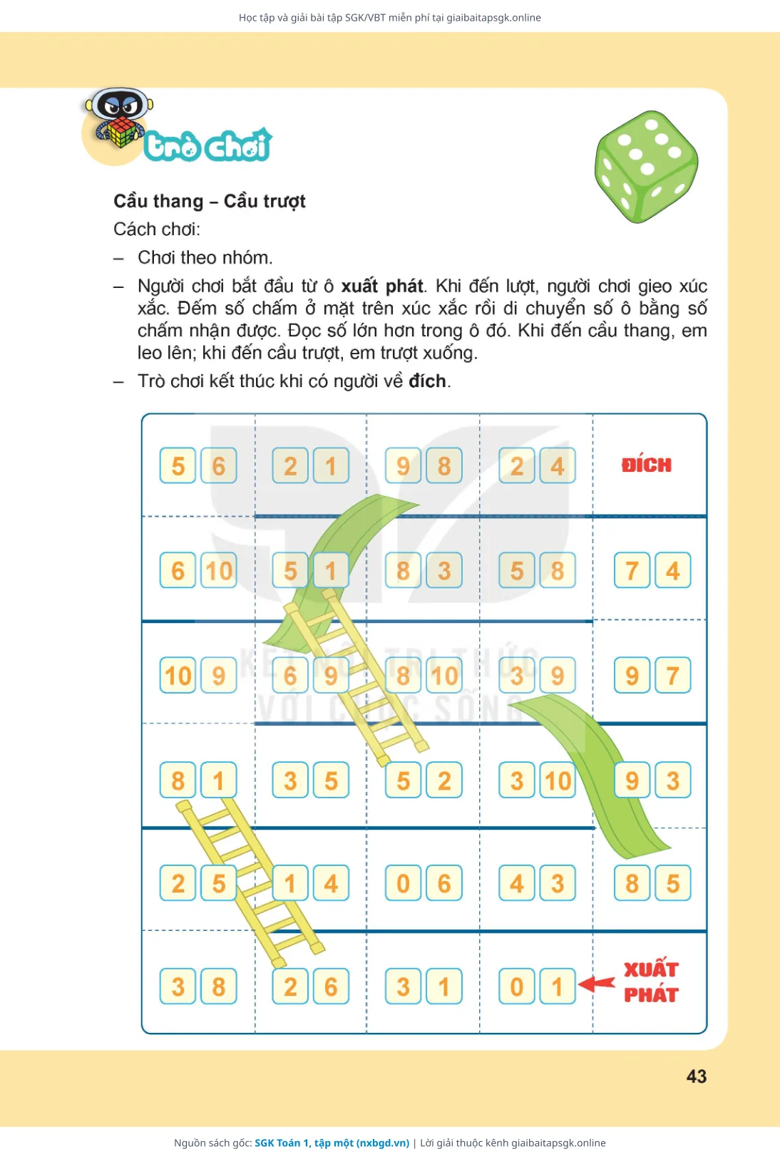 Trang 43 sách giáo khoa SGK Toán 1, tập một thu nhỏ