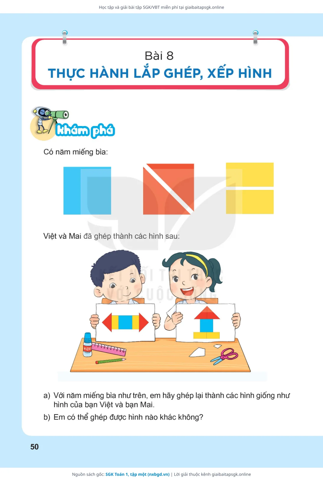 Trang 51 sách giáo khoa SGK Toán 1, tập một thu nhỏ