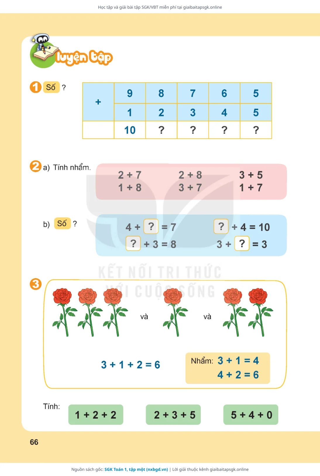 Trang 67 sách giáo khoa SGK Toán 1, tập một thu nhỏ