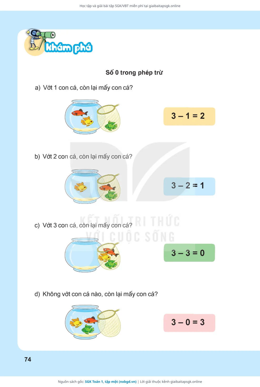 Trang 75 sách giáo khoa SGK Toán 1, tập một thu nhỏ