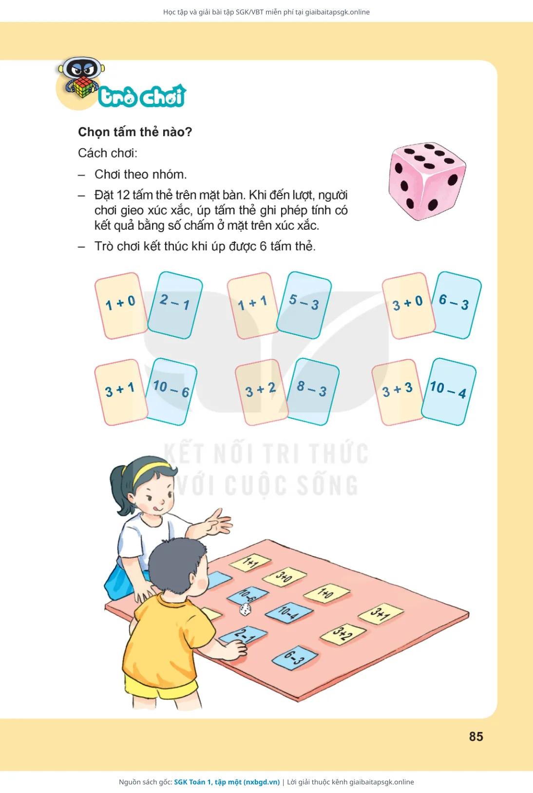 Trang 85 sách giáo khoa SGK Toán 1, tập một thu nhỏ