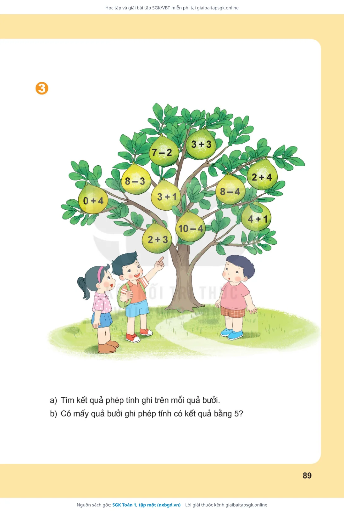 Trang 90 sách giáo khoa SGK Toán 1, tập một thu nhỏ