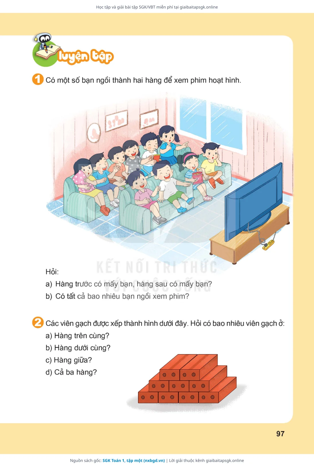 Trang 97 sách giáo khoa SGK Toán 1, tập một thu nhỏ